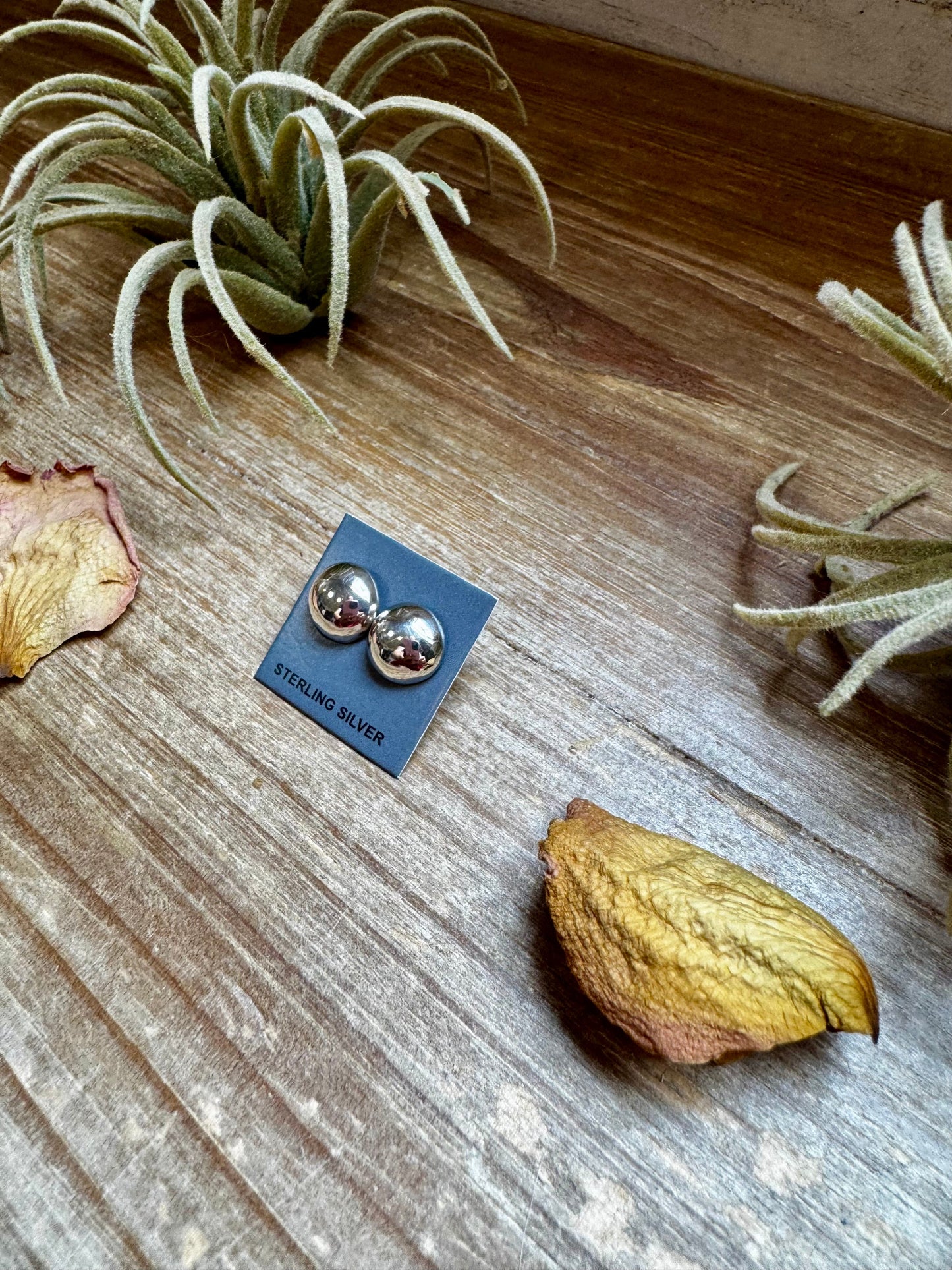 Simple Sterling Silver Stud Earrings – 10mm Round