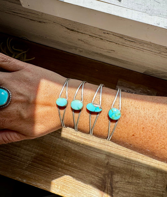 Sonoran Gold Turquoise Cuff – Sterling Silver – Native Made – Made in USA