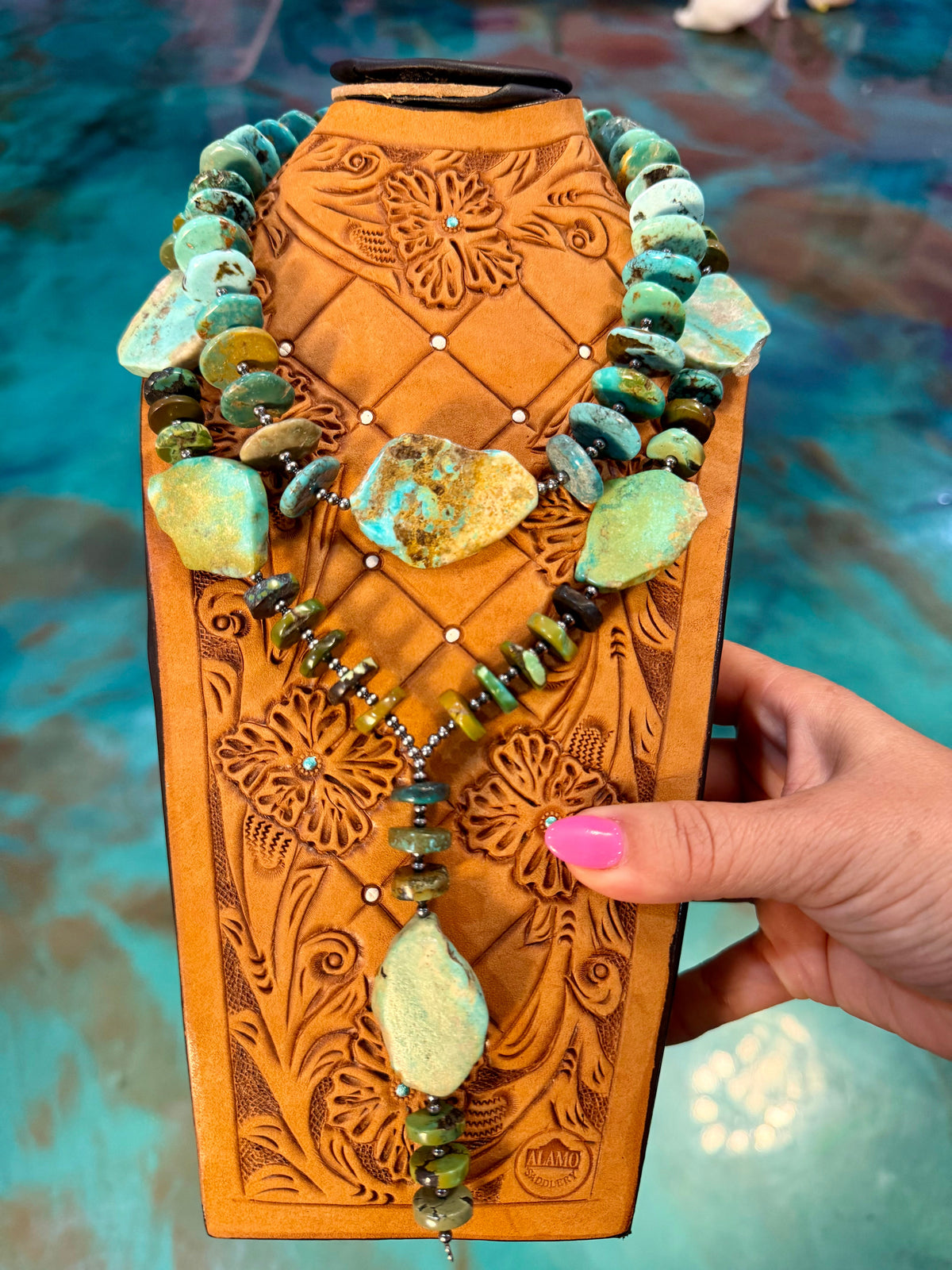 One Time Pieces – Green Turquoise & Sterling Silver Necklaces