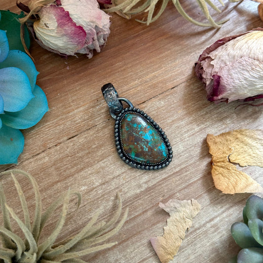 MJ Freeform Turquoise Pendant – Sterling Silver