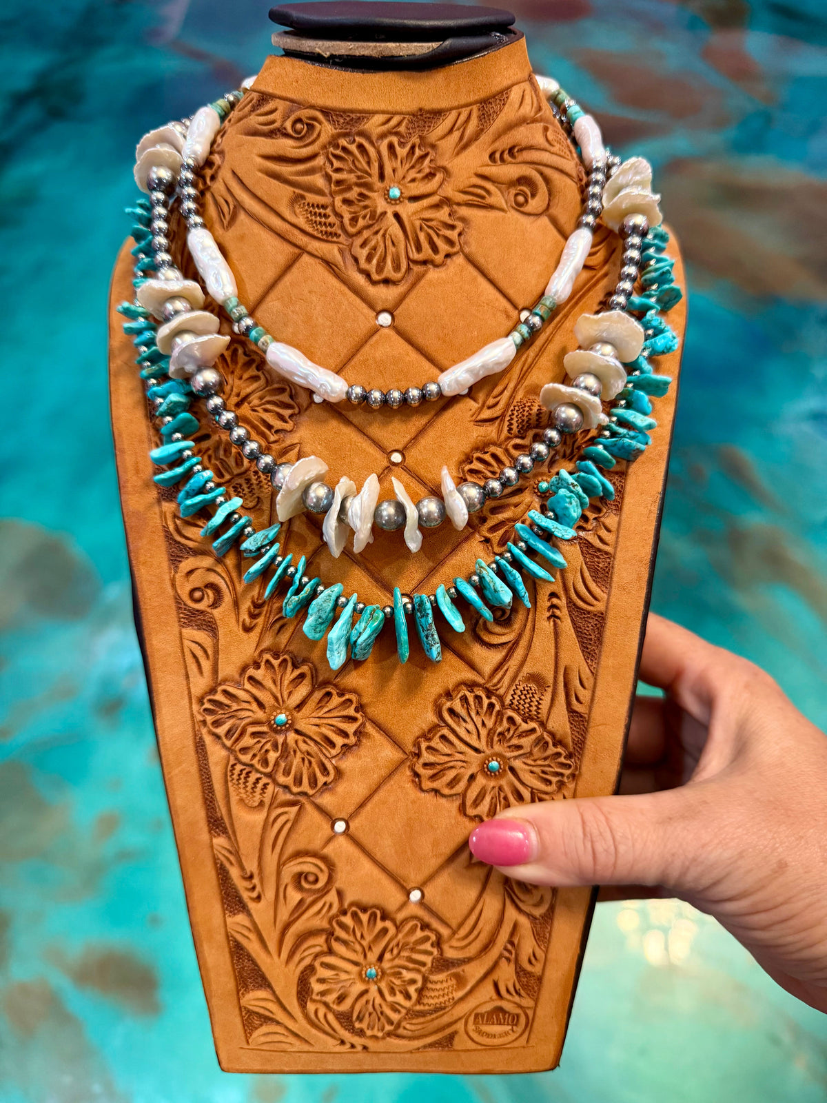 One Time Pieces – White Shell, Mother of Pearl & Turquoise Necklaces