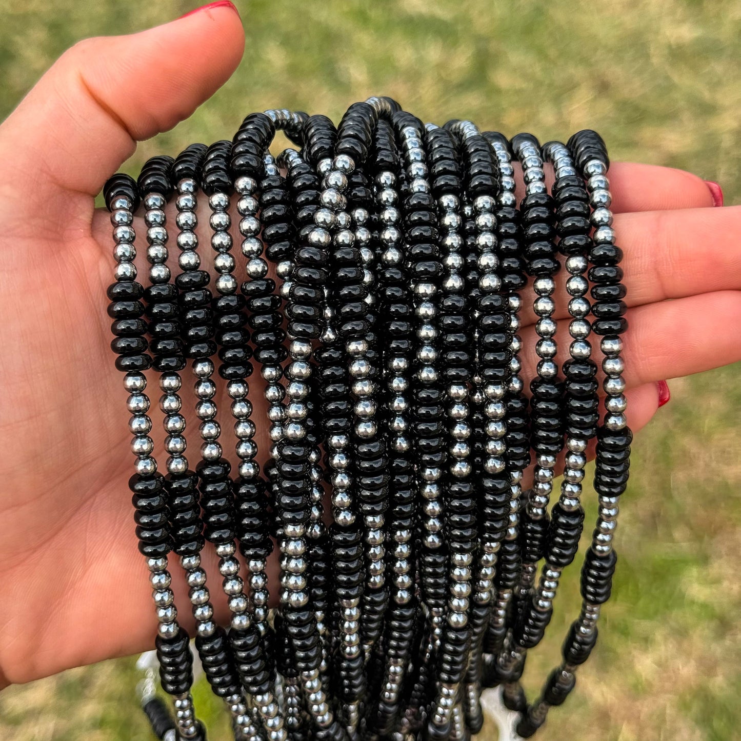 Sterling Silver Pearl & Black Onyx Necklace – 16”