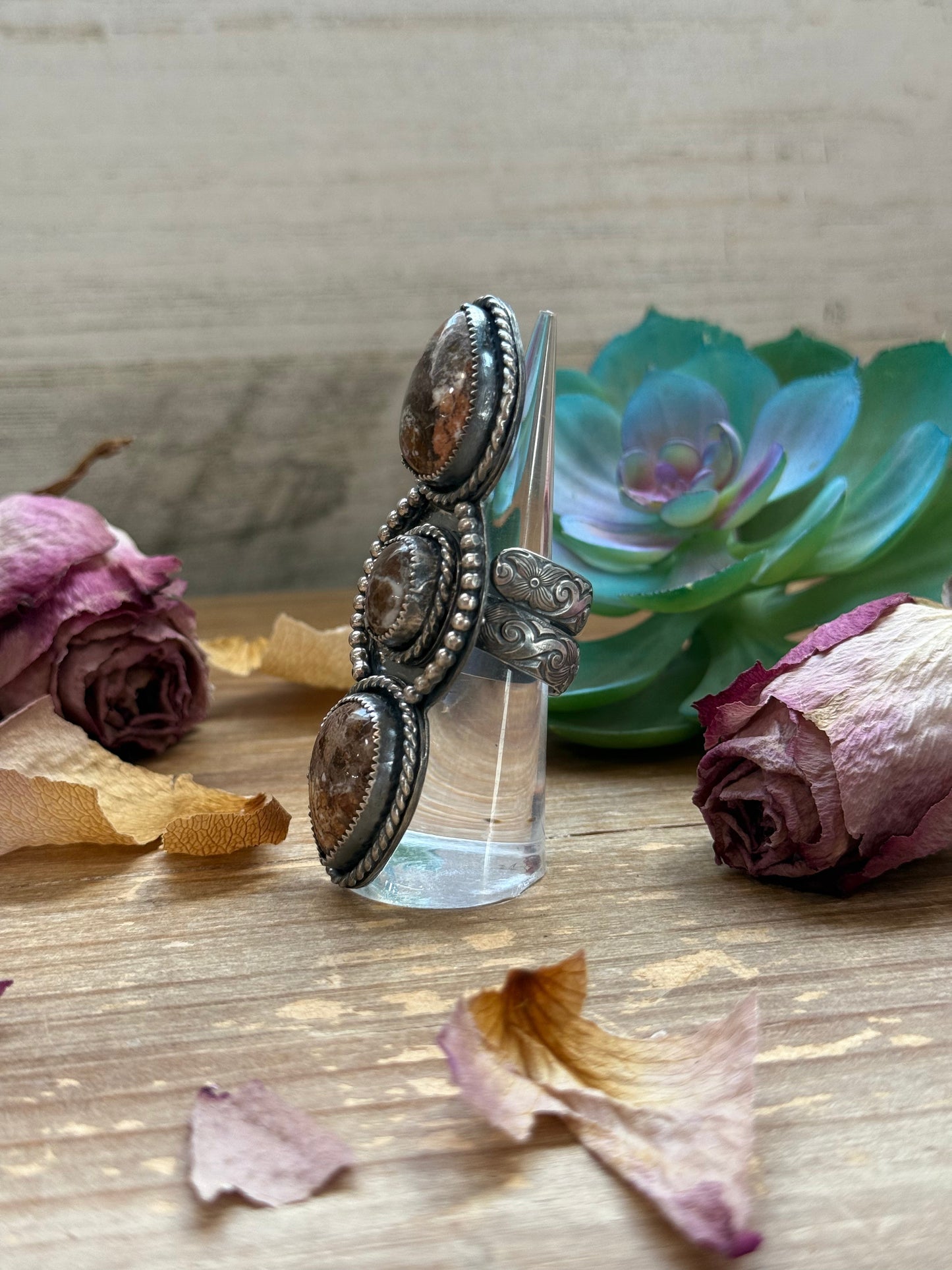 Sterling Silver Wild Horse 3-Stone Adjustable Ring – In-House Silversmith – Made by The Bijoux FAB – USA Made