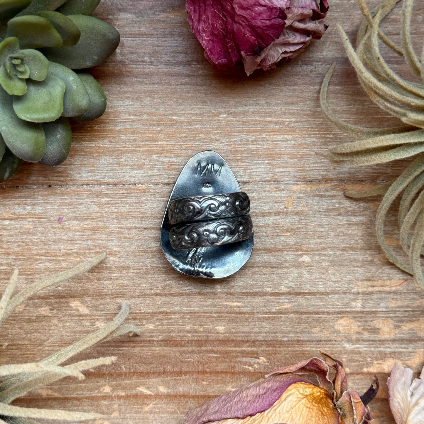 Sterling Silver Adjustable Turquoise Ring – Handmade by The Bijoux FAB