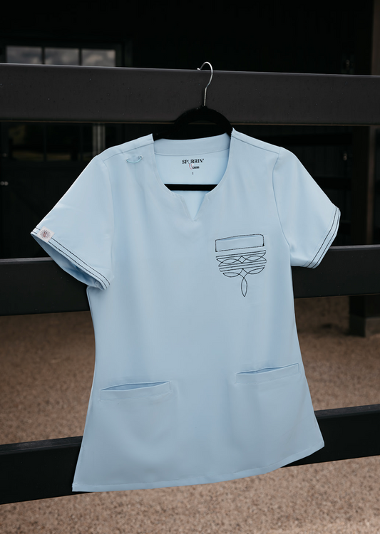 Cecil Blue Boot-Stitch Top