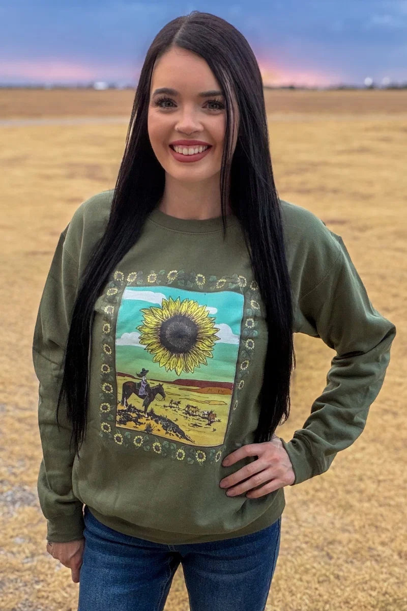 SUNFLOWERS IN THE DRAW PULLOVER