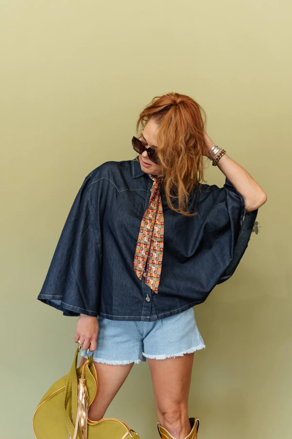 BLU OUTLAW PONCHO TOP
