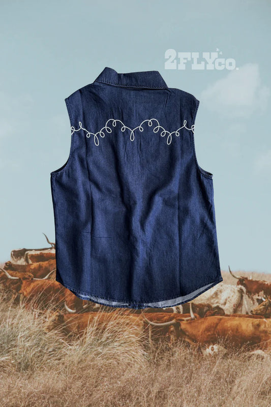 DALLAS DAYS *DARKWASH TANK TOP