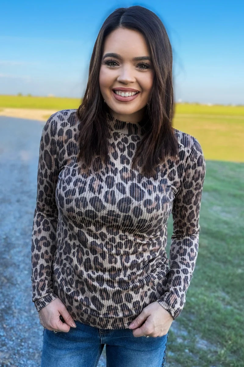 SPOTTED WILD LONG SLEEVE TOP