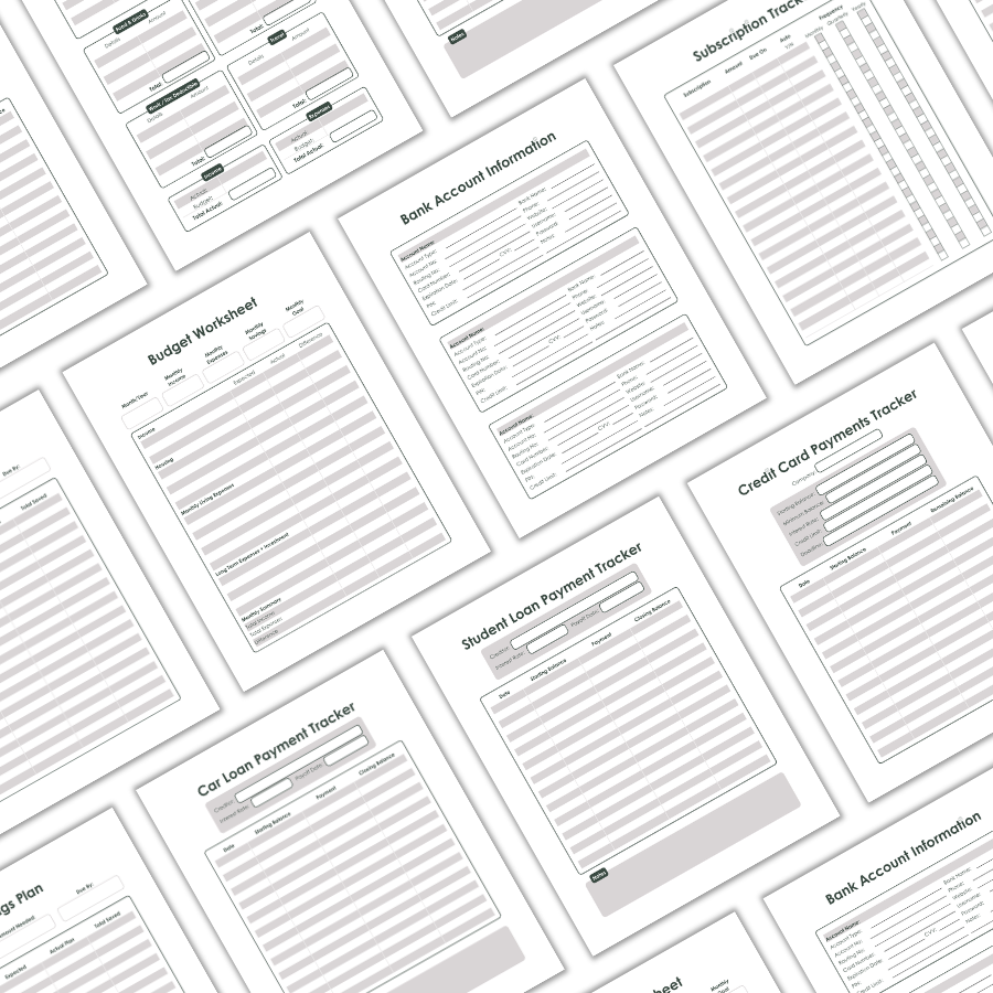 Financial Planner Digital Downloads