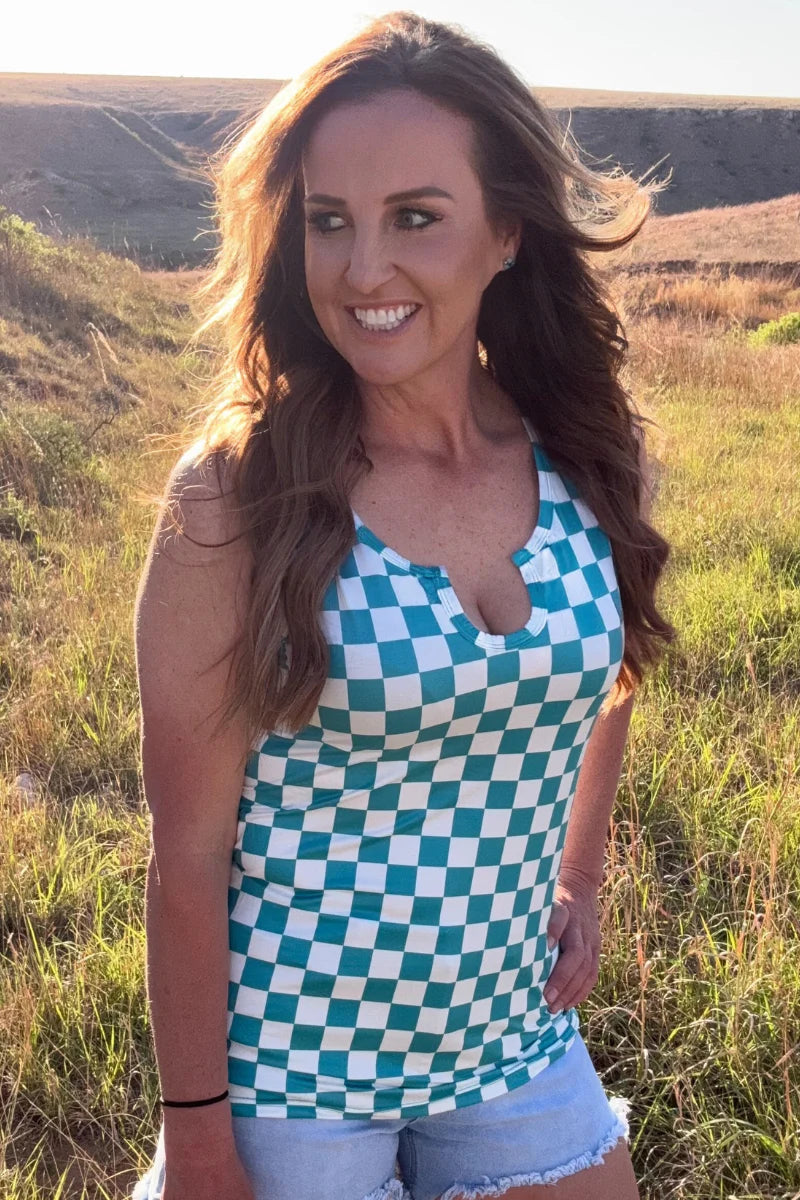 TURQUOISE FRONTIER TANK TOP