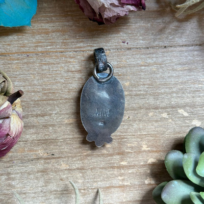 MJ pendant - Sterling Silver Turquoise Pendant