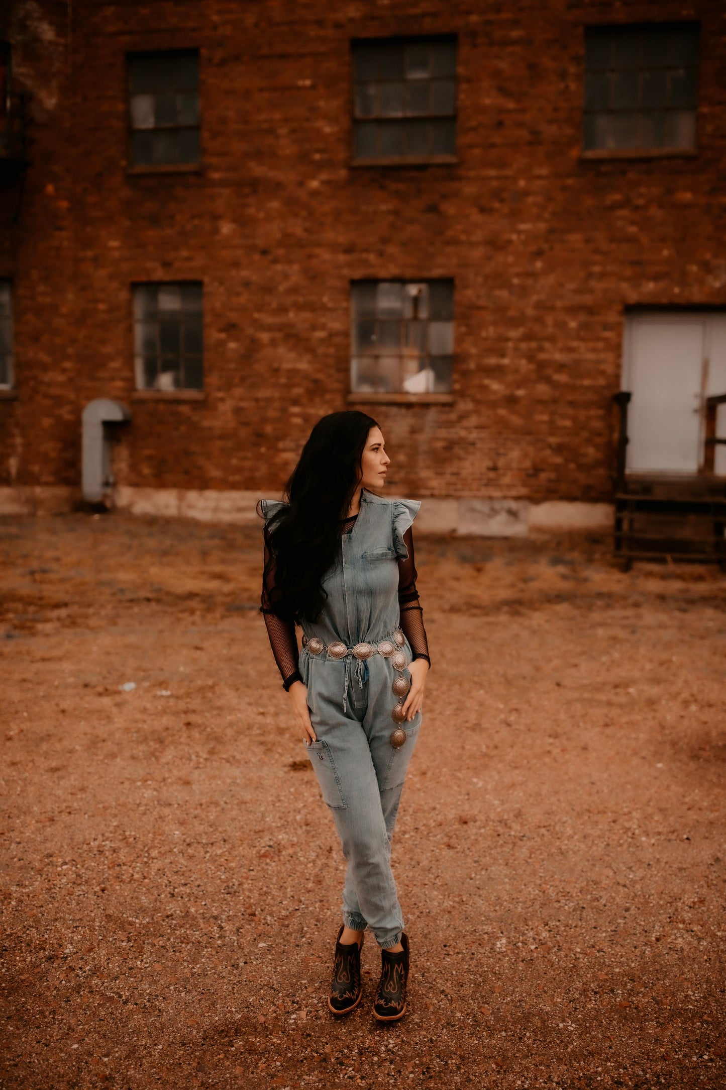 Denim Inspired Scrub Jumpsuit