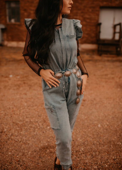Denim Inspired Scrub Jumpsuit