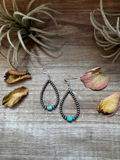 Sleeping Beauty Turquoise Teardrop Earrings – Sterling Silver