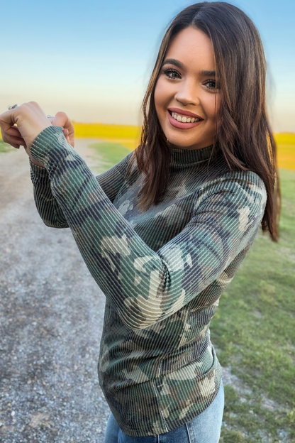 Canyon Camo Long Sleeve Top