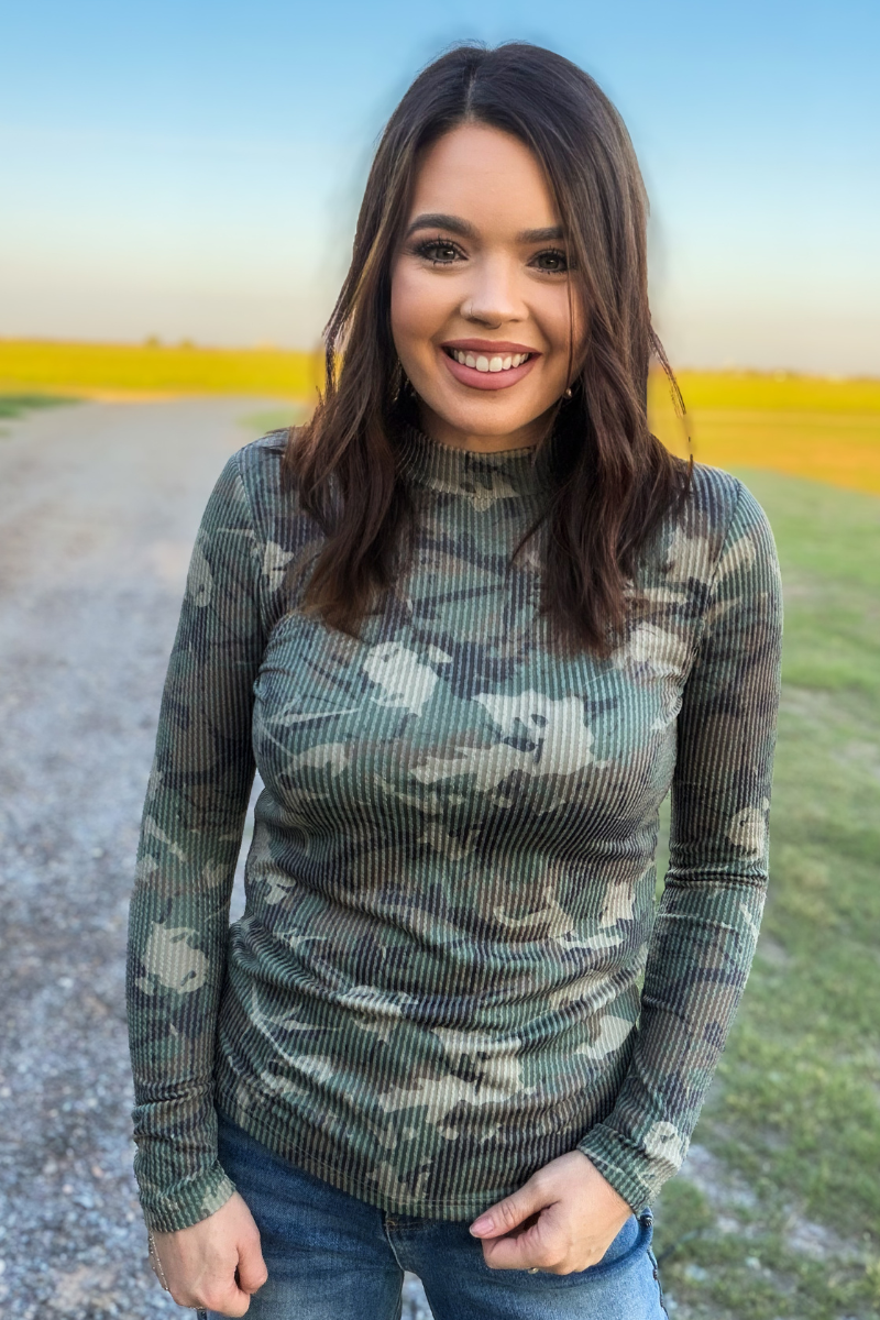 Canyon Camo Long Sleeve Top