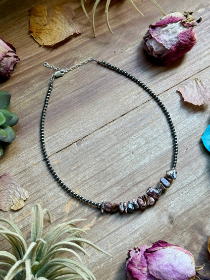 14” Wild Horse Choker – Sterling Silver Pearls