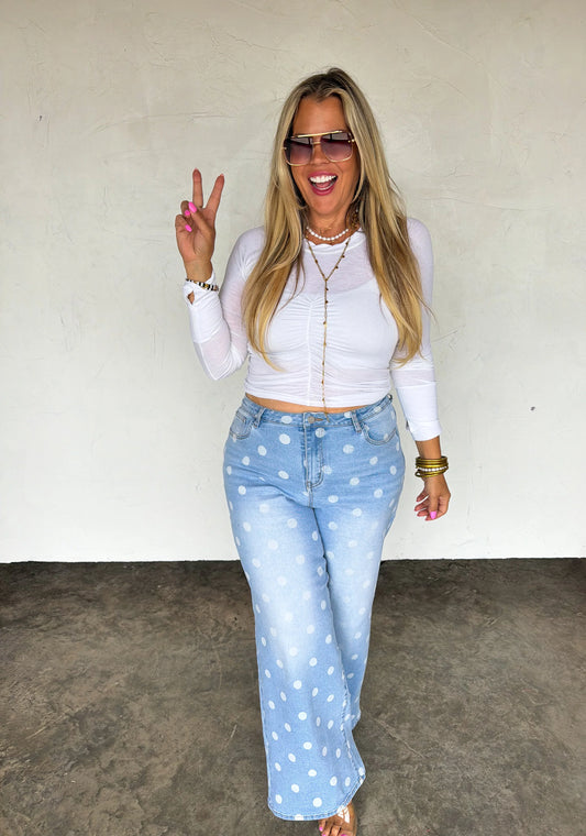 PREORDER- SPOT ON POLKA DOT JEANS