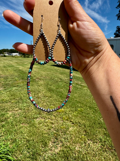 Teardrop Earrings – Sterling Silver Pearl & Sea Sediment