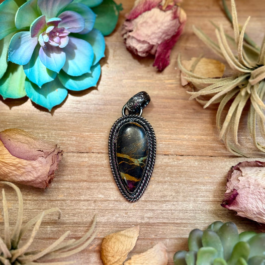 MJ Black Jack Turquoise Pendant