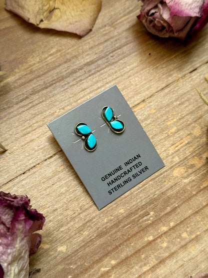 Sterling Silver Kingman Turquoise Stud Earrings