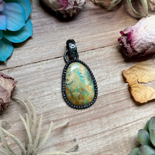 MJ Freeform Turquoise Pendant – Sterling Silver