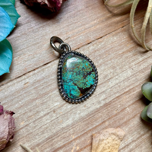 MJ Freeform Turquoise Pendant – Sterling Silver