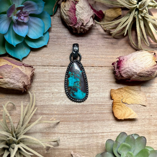 MJ Freeform Turquoise Pendant – Sterling Silver
