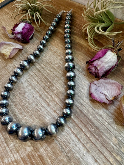 Large Sterling Silver Pearl Necklace – 8mm to 20mm Graduated