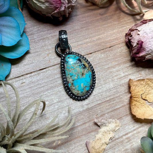 MJ Freeform Turquoise Pendant – Sterling Silver