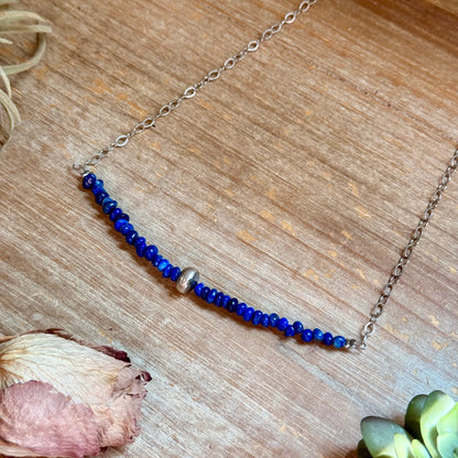 17-Inch Lapis Nugget & Sterling Silver Necklace