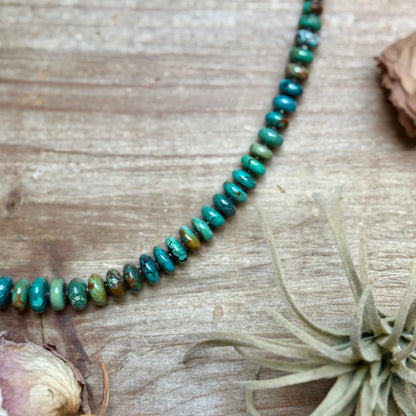 Graduated Turquoise & Brown Shell Necklace – 23"