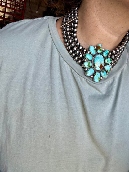 Princess Sonoran Turquoise Necklace – Emerson Thompson, Native Made, Sterling Silver