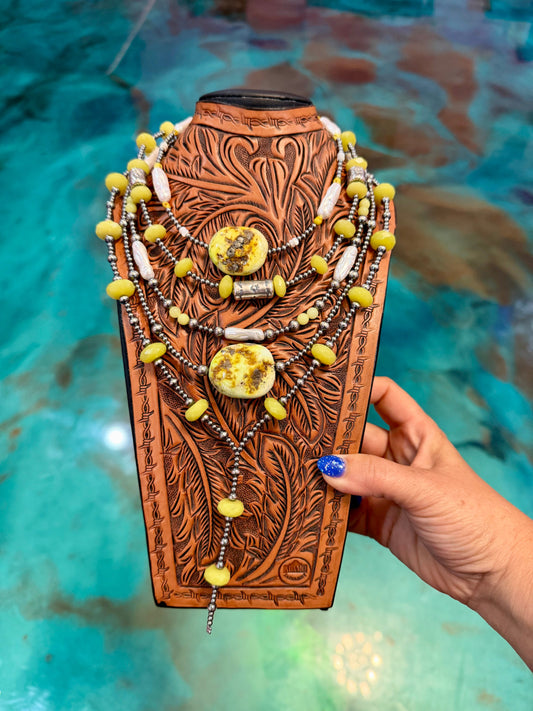 Jaci Palomino Turquoise, Lemon Jade & Pearl - Necklace Set