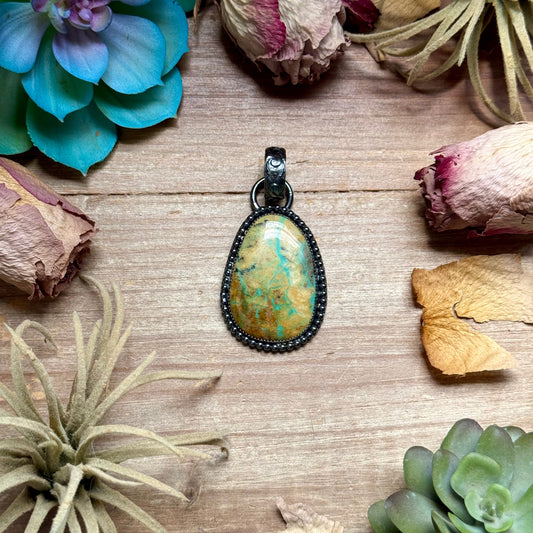 MJ Freeform Turquoise Pendant – Sterling Silver
