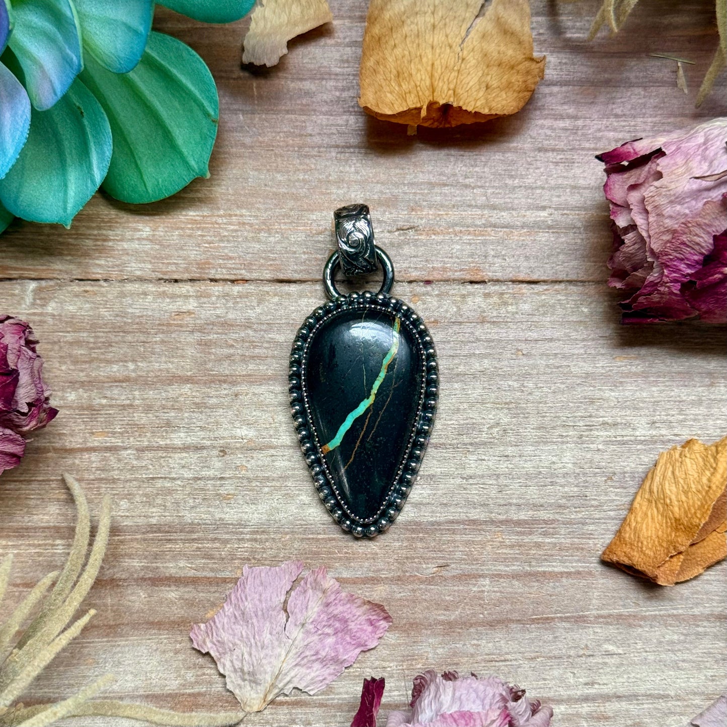 Black Jack Turquoise Pendant
