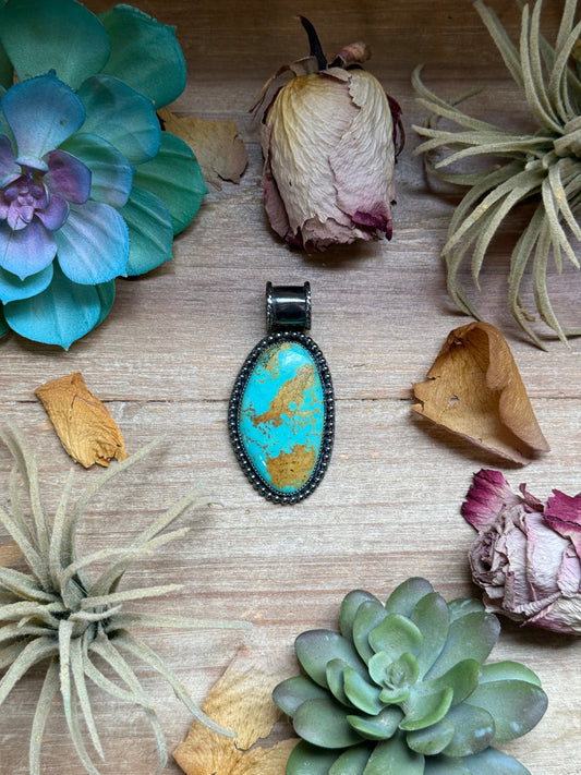 MJ Pendant - Big Blue FreeForm Pendant Fit 8mm