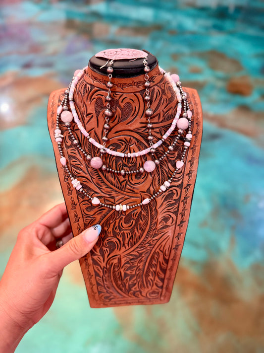 Jaci Set Kunzite, Pink Conch & White Buffalo - Pick Your Favorite