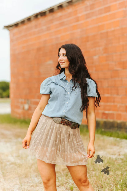 LINGO LACE SKORT *BONE