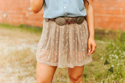 LINGO LACE SKORT *BONE
