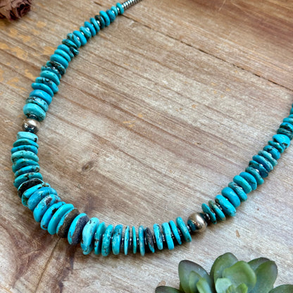 22-Inch Graduated Icy Blue Turquoise Necklace