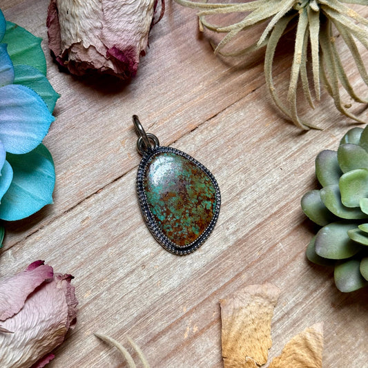 MJ Freeform Turquoise Pendant – Sterling Silver