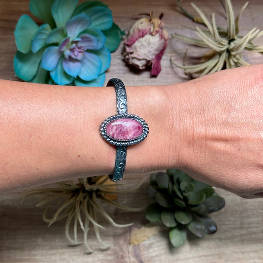 Show moreShow lessMJ Purple Spiny Cuff – Sterling Silver