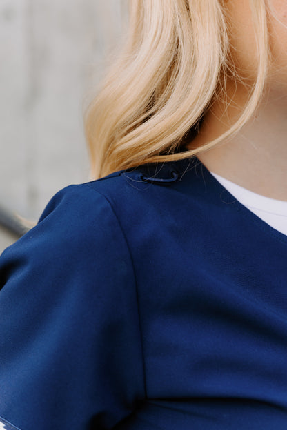 Simple Navy Aztec Top