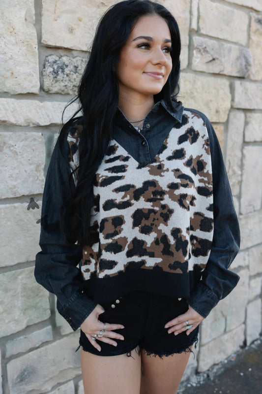 DOUBLESHIFT TOP *LEOPARD