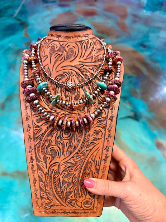 One Time Pieces – Purple Spiny Oyster, Turquoise & Sterling Silver Necklaces