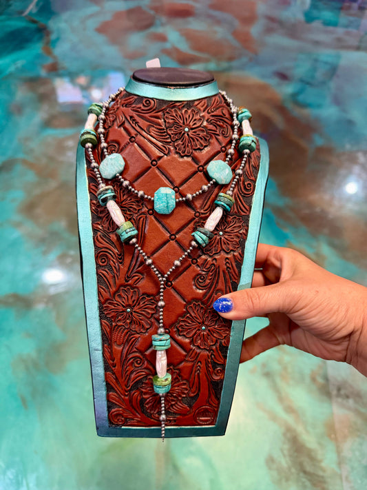 Jaci Amazonite, Turquoise & Freshwater Pearl Two-Necklace Set