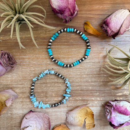 Sterling Silver Mini Wolf Stretchy Bracelet Bundle (Set of 2) –  Mixed Stone