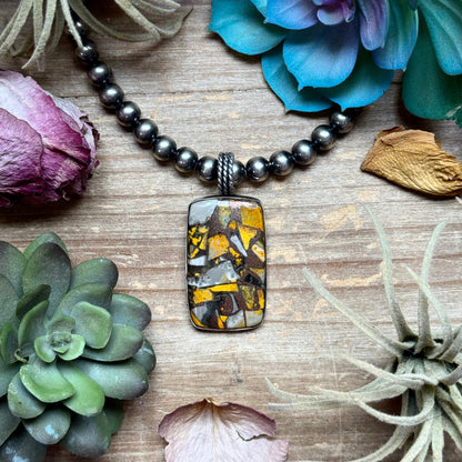 Mojave Bumblebee Pendant – Sterling Silver – Fits Up To 8 mm Pearls – Made by The Bijoux FAB